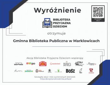 Wyróżnienie Biblioteka Przyjazna Dzieciom